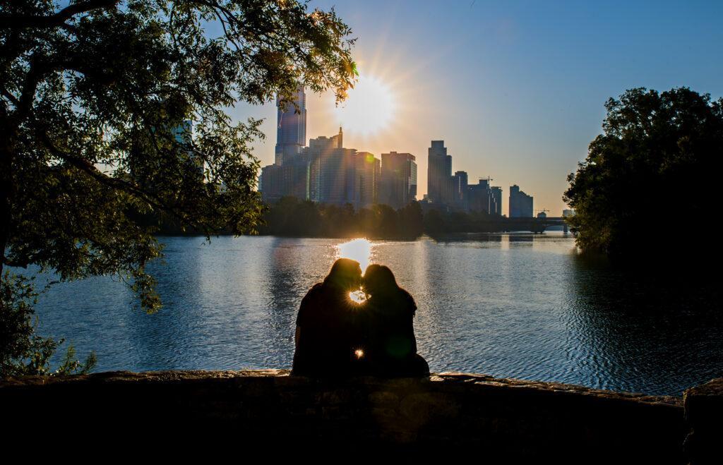 A beautiful sunset off Ladybird Lake in Downtown Austin