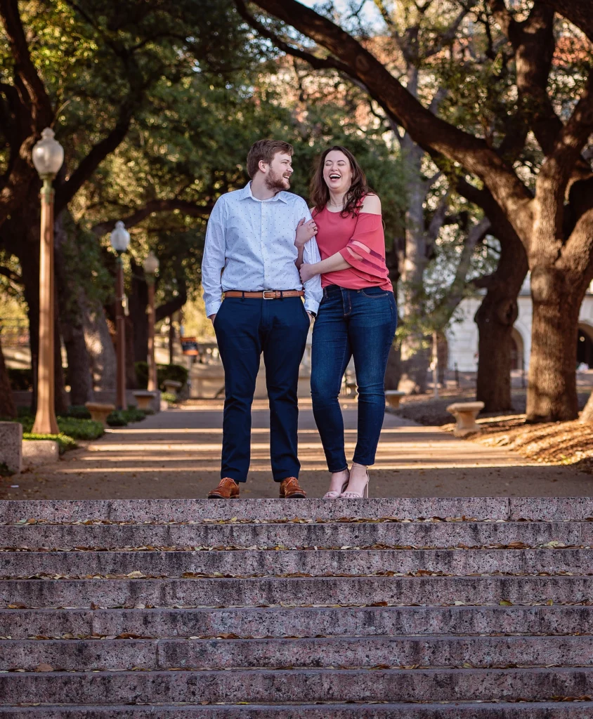 A couple as a perfect example of what to wear to your engagement session